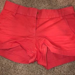Salmon colored J Crew linen summer shorts